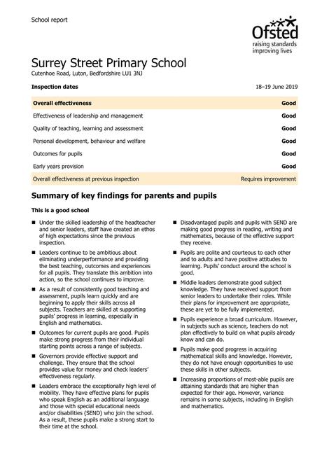 Ofsted Report - June 2019